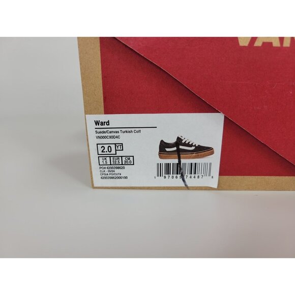 Vans Ward Suede Canvas Coffee Brown Shoes Sneakers Youth Size 2Y VN000CX0D4C - Picture 2 of 9